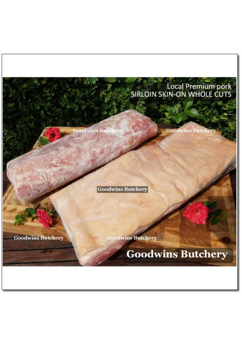 Pork Karbonat Has Luar SIRLOIN SKIN ON frozen Local Premium WHOLE CUT +/- 5kg (price/kg)